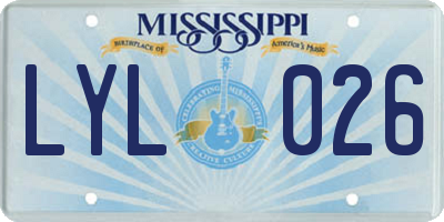 MS license plate LYL026