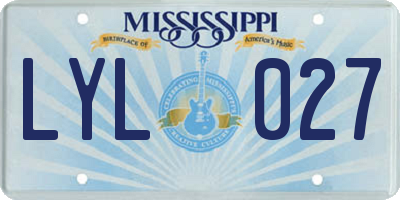 MS license plate LYL027