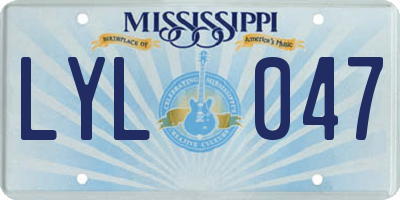 MS license plate LYL047