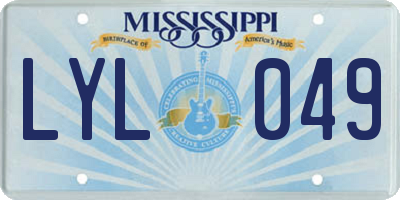 MS license plate LYL049