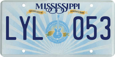 MS license plate LYL053