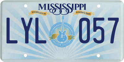 MS license plate LYL057