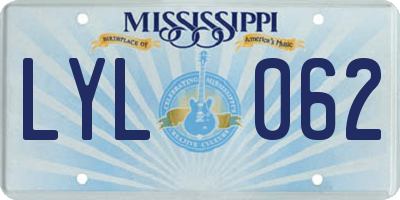 MS license plate LYL062