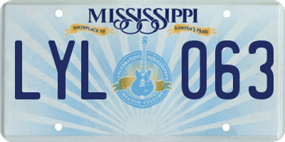 MS license plate LYL063