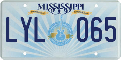 MS license plate LYL065