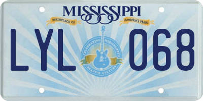MS license plate LYL068