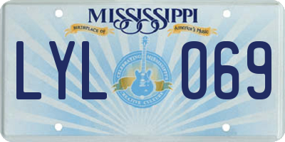 MS license plate LYL069