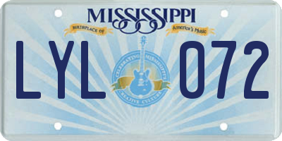 MS license plate LYL072