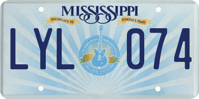 MS license plate LYL074