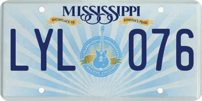 MS license plate LYL076