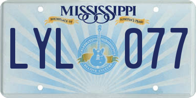 MS license plate LYL077