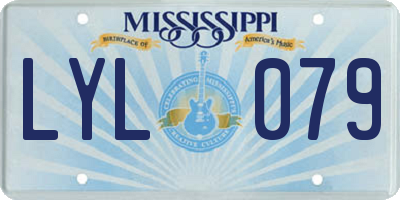 MS license plate LYL079