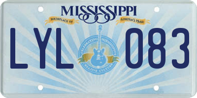 MS license plate LYL083