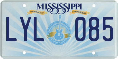 MS license plate LYL085