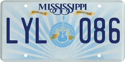 MS license plate LYL086