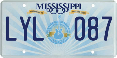 MS license plate LYL087