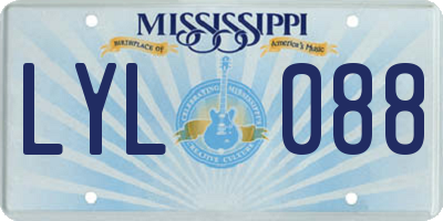 MS license plate LYL088