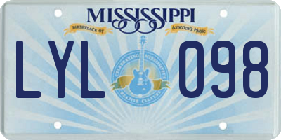 MS license plate LYL098