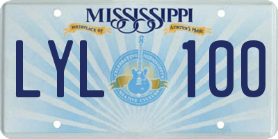MS license plate LYL100