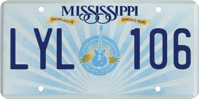 MS license plate LYL106