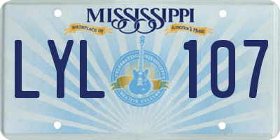 MS license plate LYL107