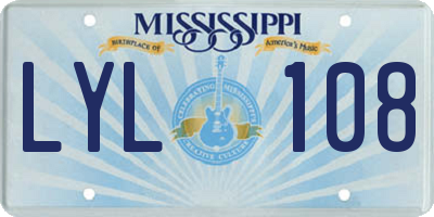MS license plate LYL108