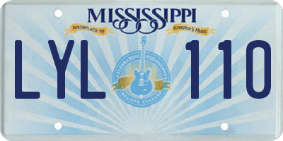 MS license plate LYL110
