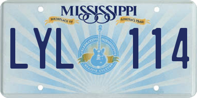 MS license plate LYL114