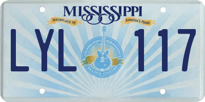 MS license plate LYL117