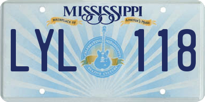 MS license plate LYL118