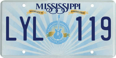 MS license plate LYL119