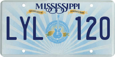 MS license plate LYL120