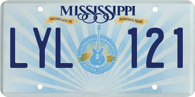 MS license plate LYL121