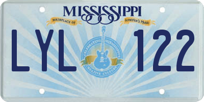MS license plate LYL122