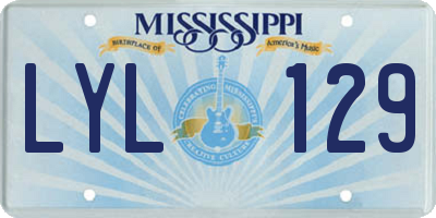 MS license plate LYL129