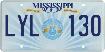 MS license plate LYL130