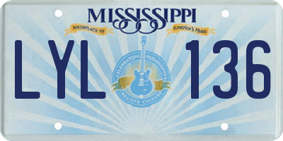 MS license plate LYL136