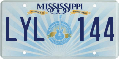 MS license plate LYL144