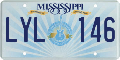 MS license plate LYL146