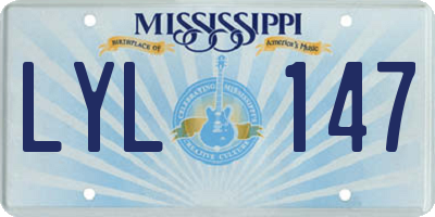 MS license plate LYL147