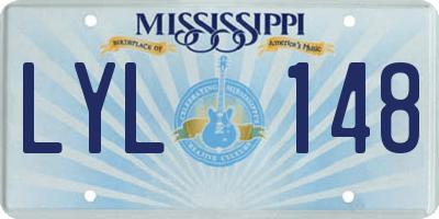 MS license plate LYL148
