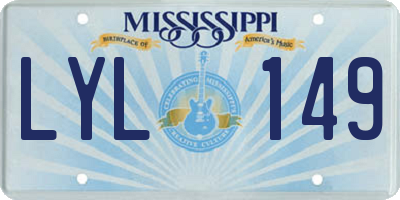 MS license plate LYL149