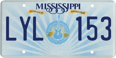 MS license plate LYL153