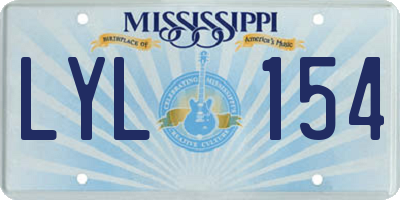 MS license plate LYL154