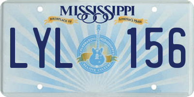 MS license plate LYL156