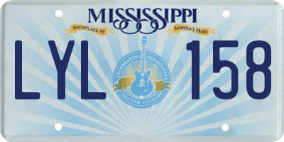 MS license plate LYL158