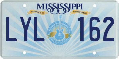 MS license plate LYL162