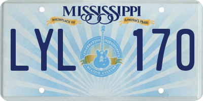 MS license plate LYL170