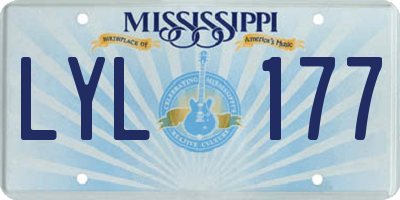 MS license plate LYL177