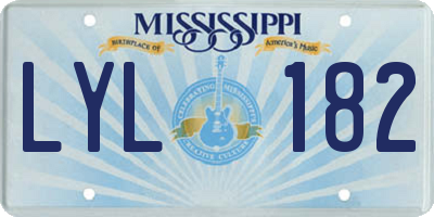 MS license plate LYL182